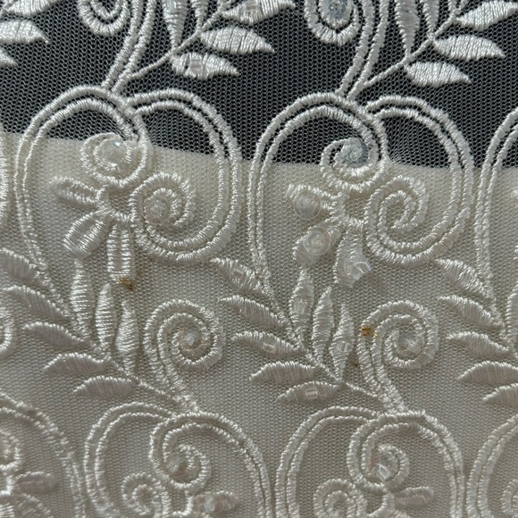 VTG Michelangelo Off White Wedding Dress w/ Shoulder Shawl -size 16 - Picture 7 of 13